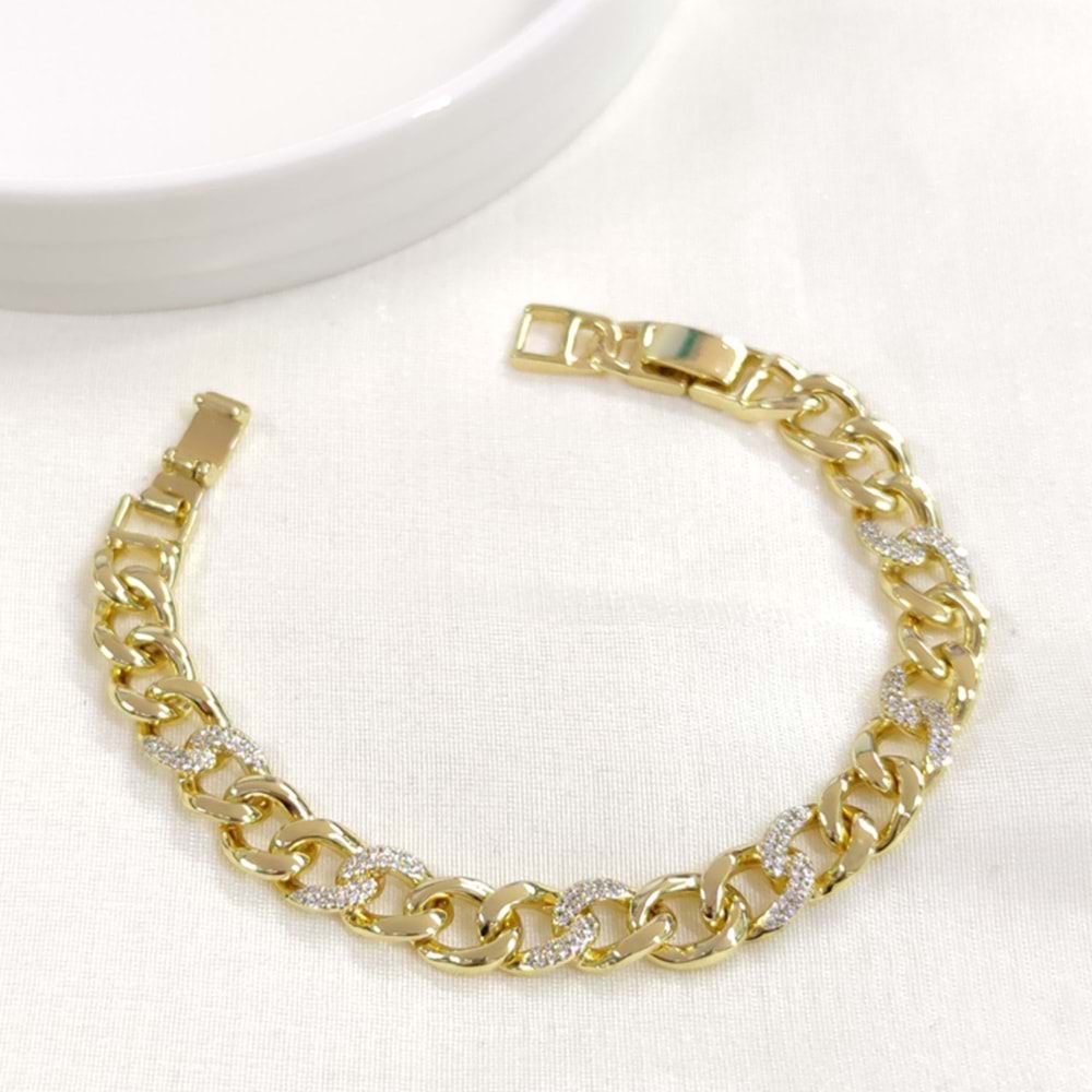 XUPING 9 MM TAŞ DETAYLI GURMET BİLEKLİK GOLD 17+2 CM