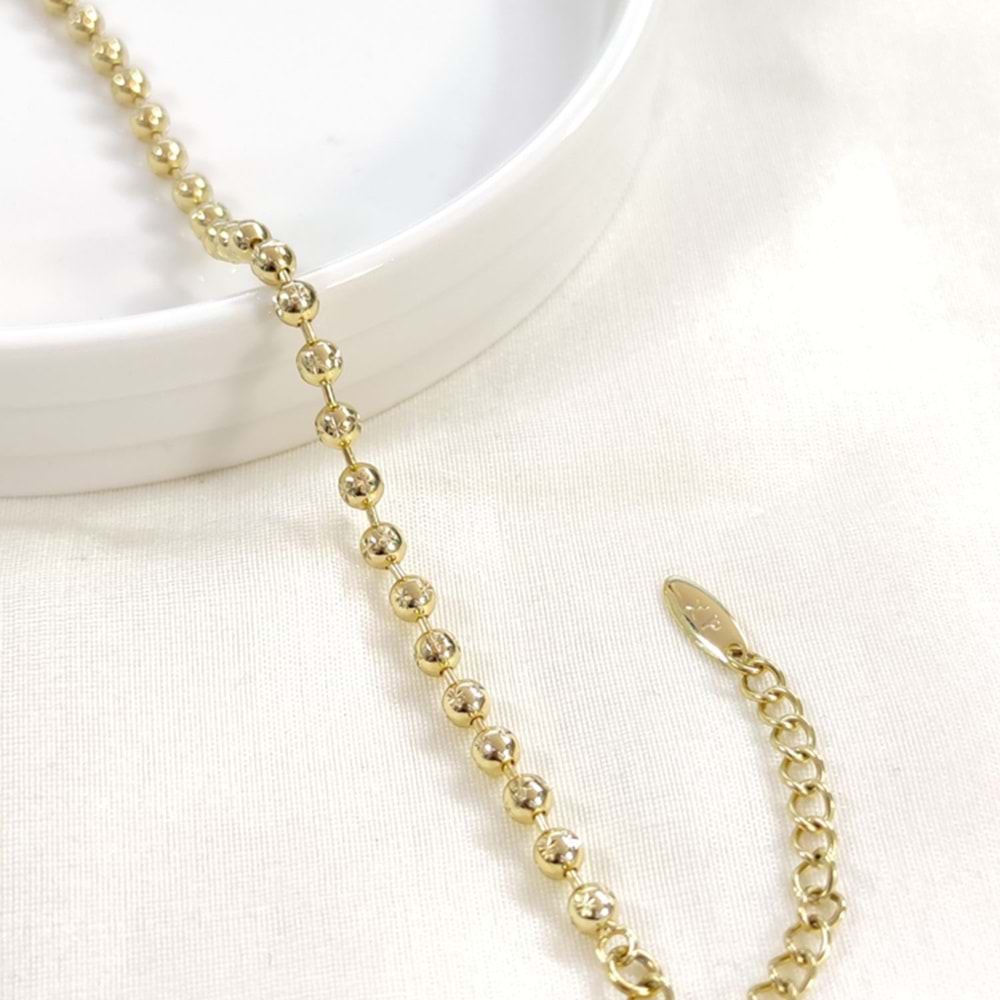 XUPING 4 MM YILDIZ DESEN TOP BİLEKLİK GOLD 16+5CM