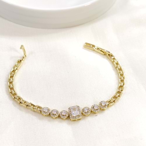 XUPING BAGET YUVARLAK TAŞLI BİLEKLİK GOLD 17+3CM
