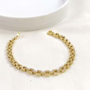 XUPING MİNİ KARE TAŞLI BİLEKLİK GOLD 17+2 CM