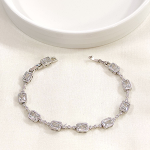 XUPING BAGET TAŞLI BİLEKLİK BEYAZ 17+2 CM