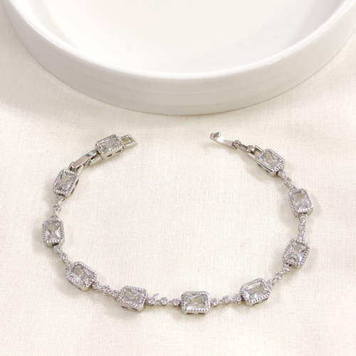 XUPING BAGET TAŞLI BİLEKLİK BEYAZ 17+2 CM