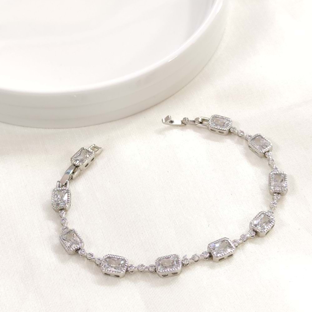 XUPING BAGET TAŞLI BİLEKLİK BEYAZ 17+2 CM