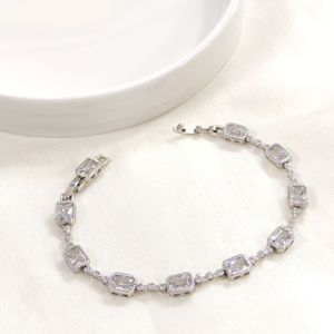 XUPING BAGET TAŞLI BİLEKLİK BEYAZ 17+2 CM