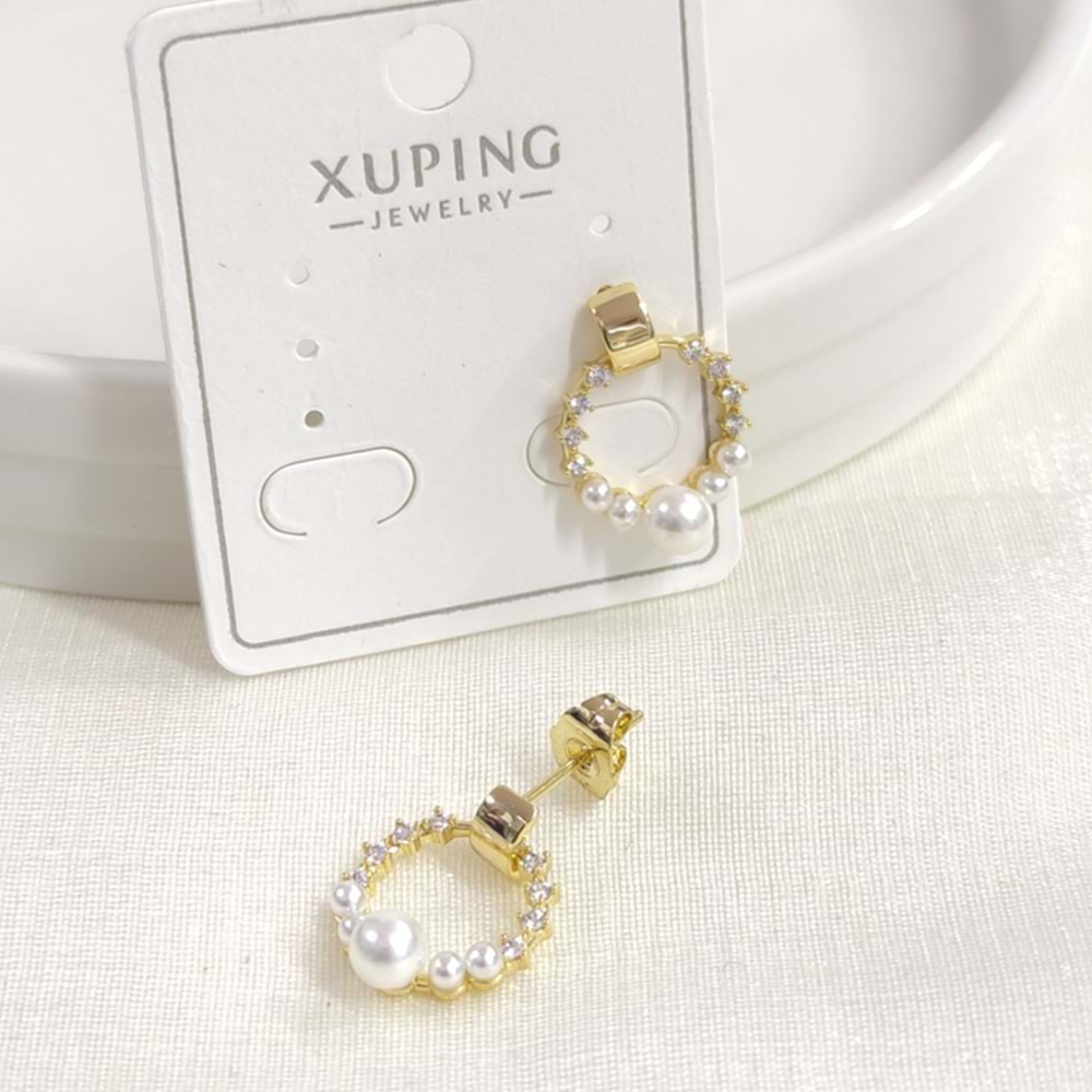 XUPING 13 MM İNCİLİ ÇİVİ KÜPE GOLD