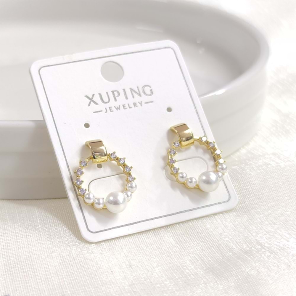 XUPING 13 MM İNCİLİ ÇİVİ KÜPE GOLD