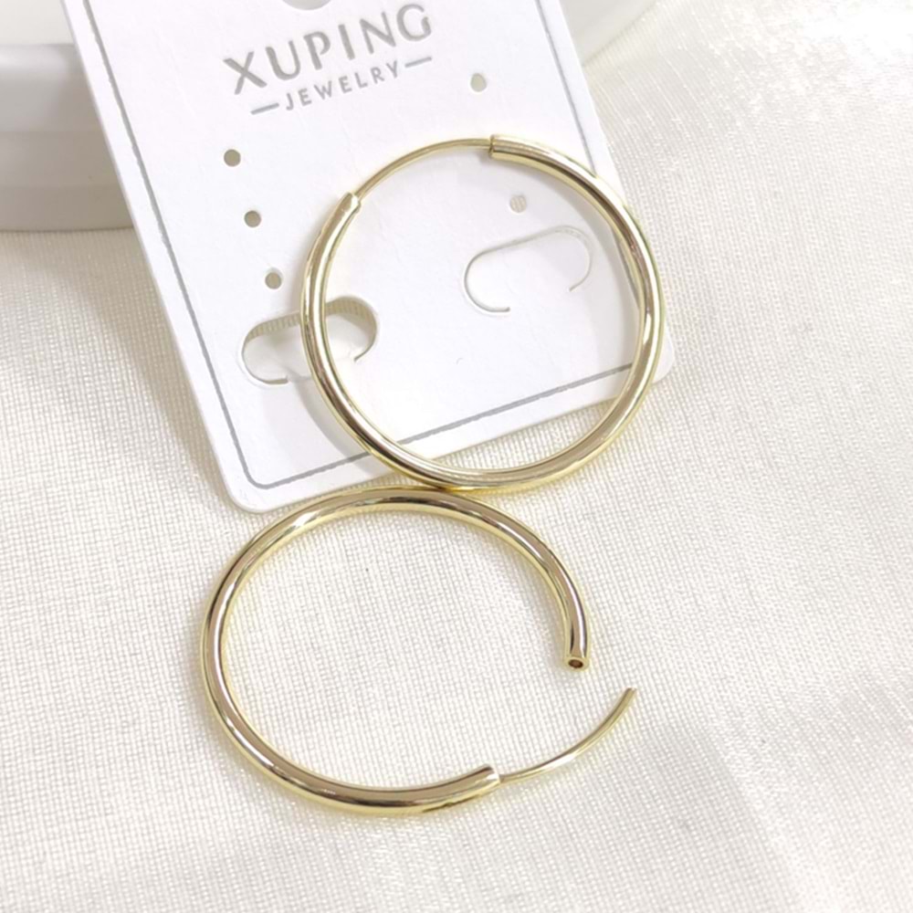 XUPING 22 MM İNCE İÇE GEÇMELİ HALKA KÜPE GOLD