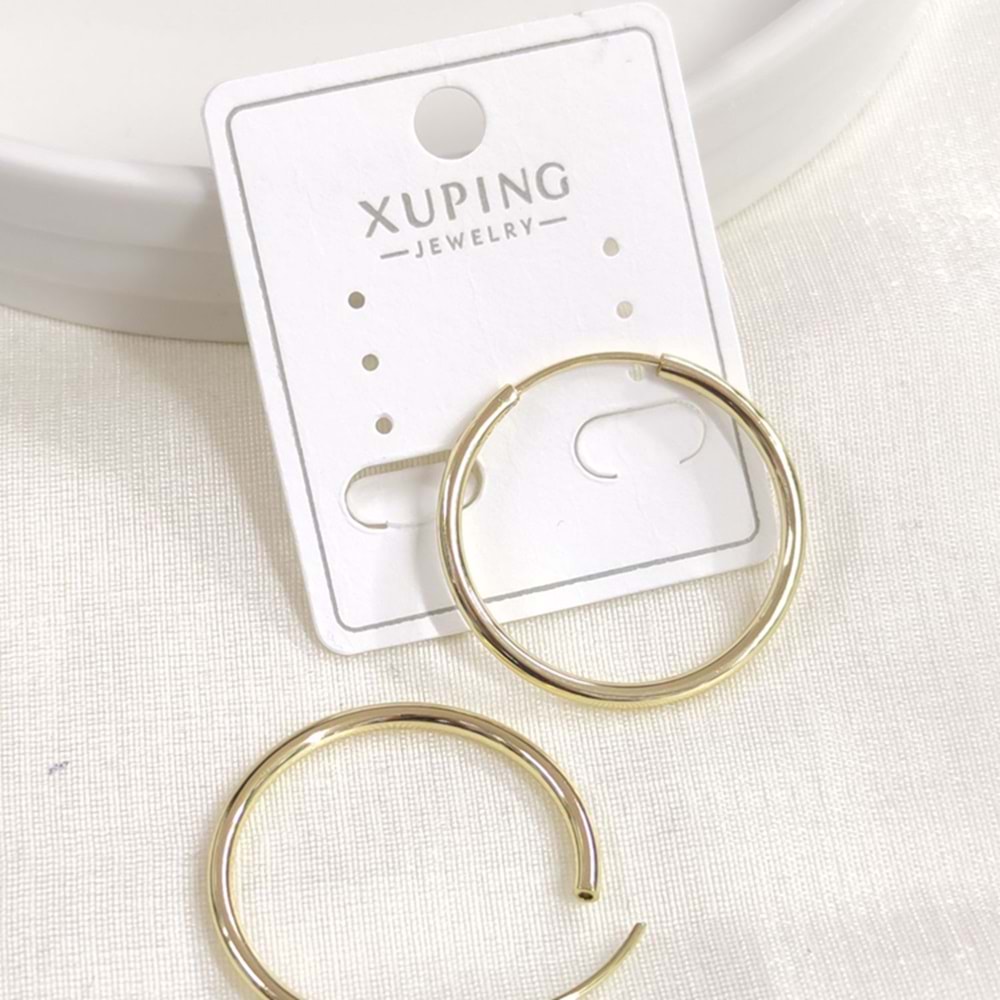 XUPING 22 MM İNCE İÇE GEÇMELİ HALKA KÜPE GOLD