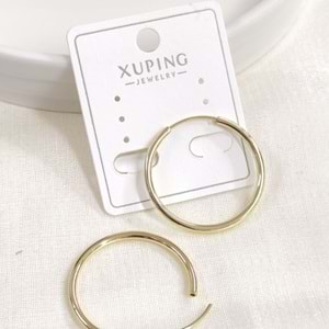XUPING 22 MM İNCE İÇE GEÇMELİ HALKA KÜPE GOLD