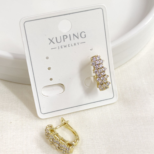 XUPING TAŞLI 8X11 MM J HALKA KÜPE GOLD - ALTIN SARI