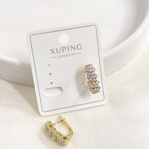 XUPING TAŞLI 8X11 MM J HALKA KÜPE GOLD