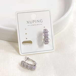 XUPING TAŞLI 8X11 MM J HALKA KÜPE GOLD