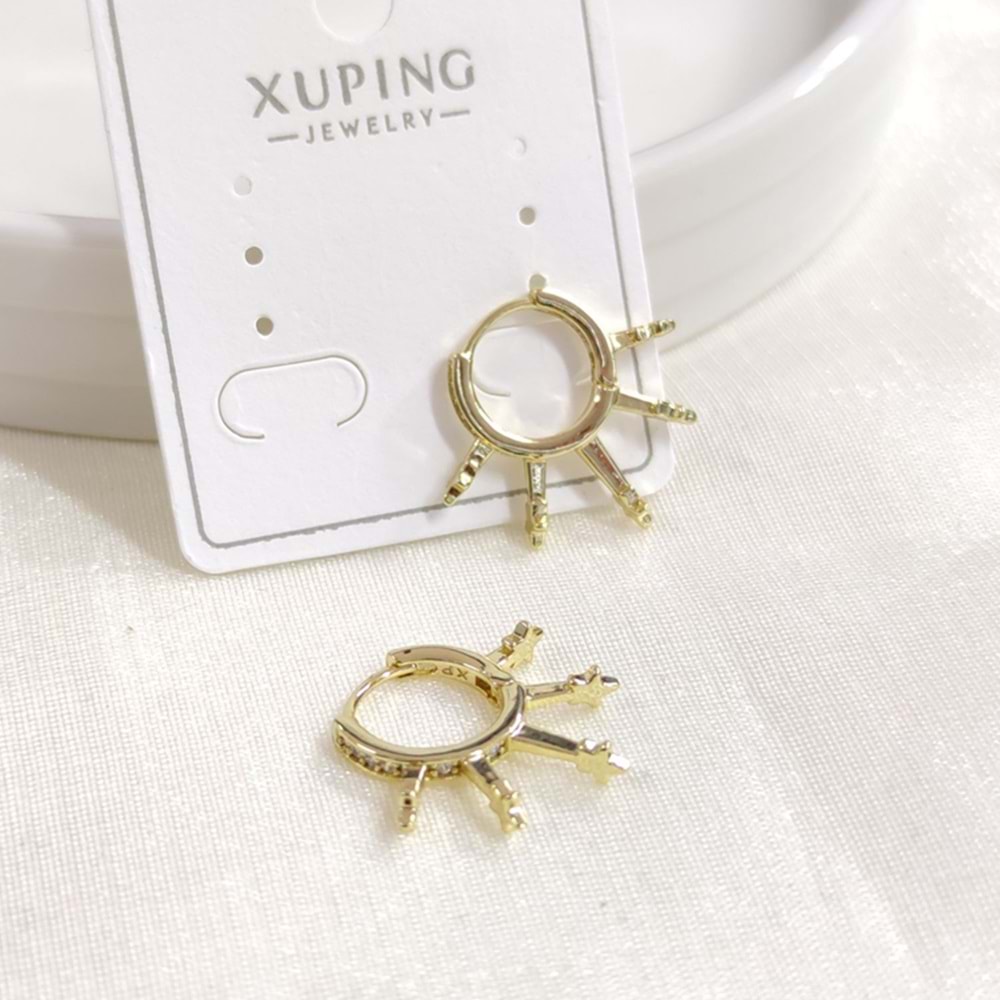 XUPING 10 MM YILDIZ DETAY HALKA KÜPE GOLD