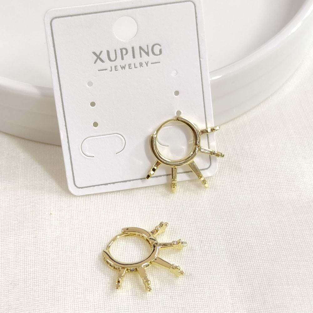 XUPING 10 MM YILDIZ DETAY HALKA KÜPE GOLD