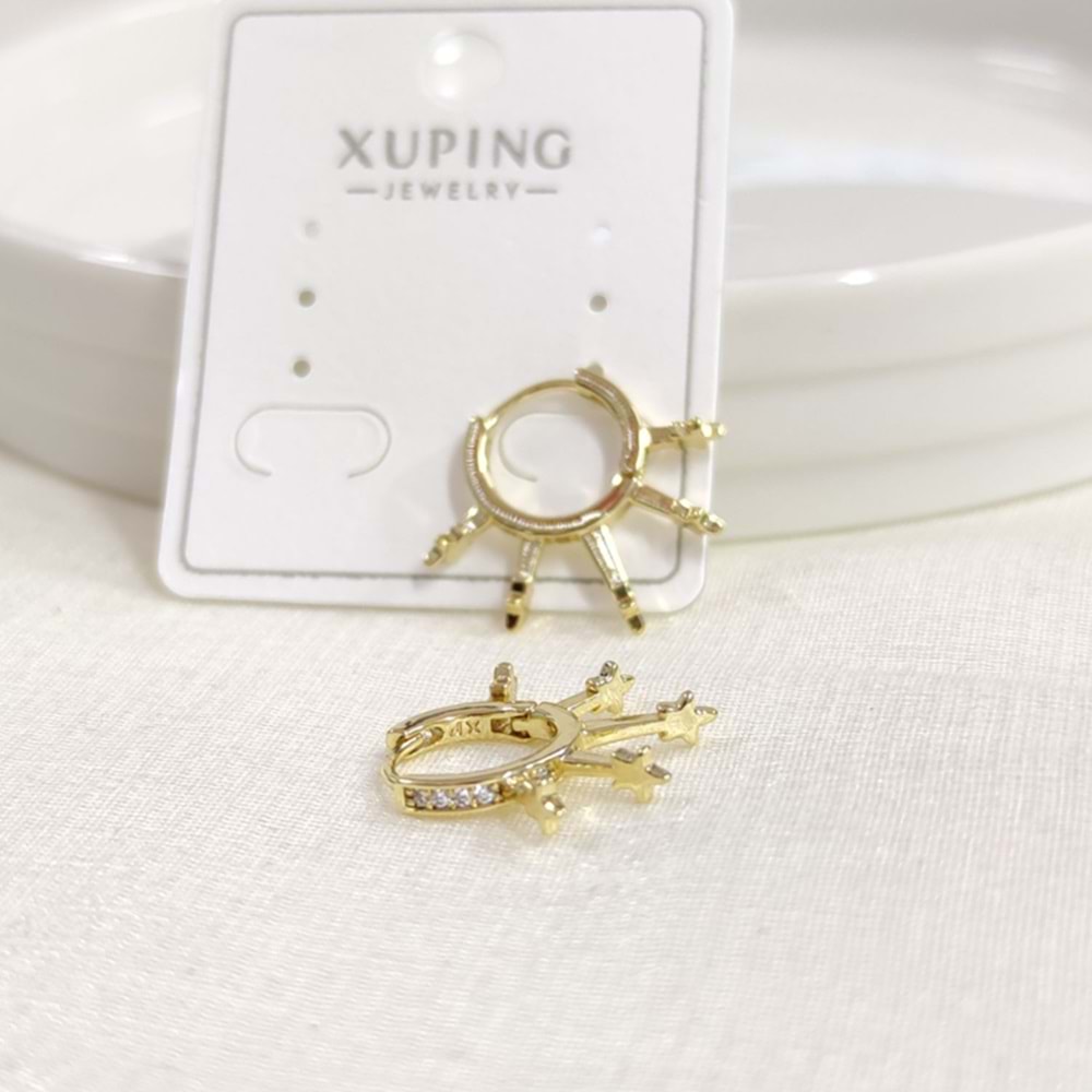 XUPING 10 MM YILDIZ DETAY HALKA KÜPE GOLD