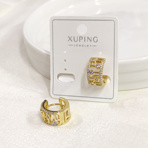 XUPING 12 MM TAŞLI ŞERİT HALKA KÜPE GOLD