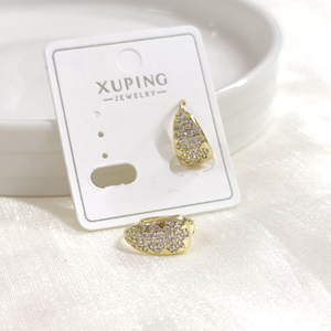 XUPING TAŞLI OVAL HALKA KÜPE GOLD