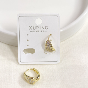 XUPING TAŞLI OVAL HALKA KÜPE GOLD