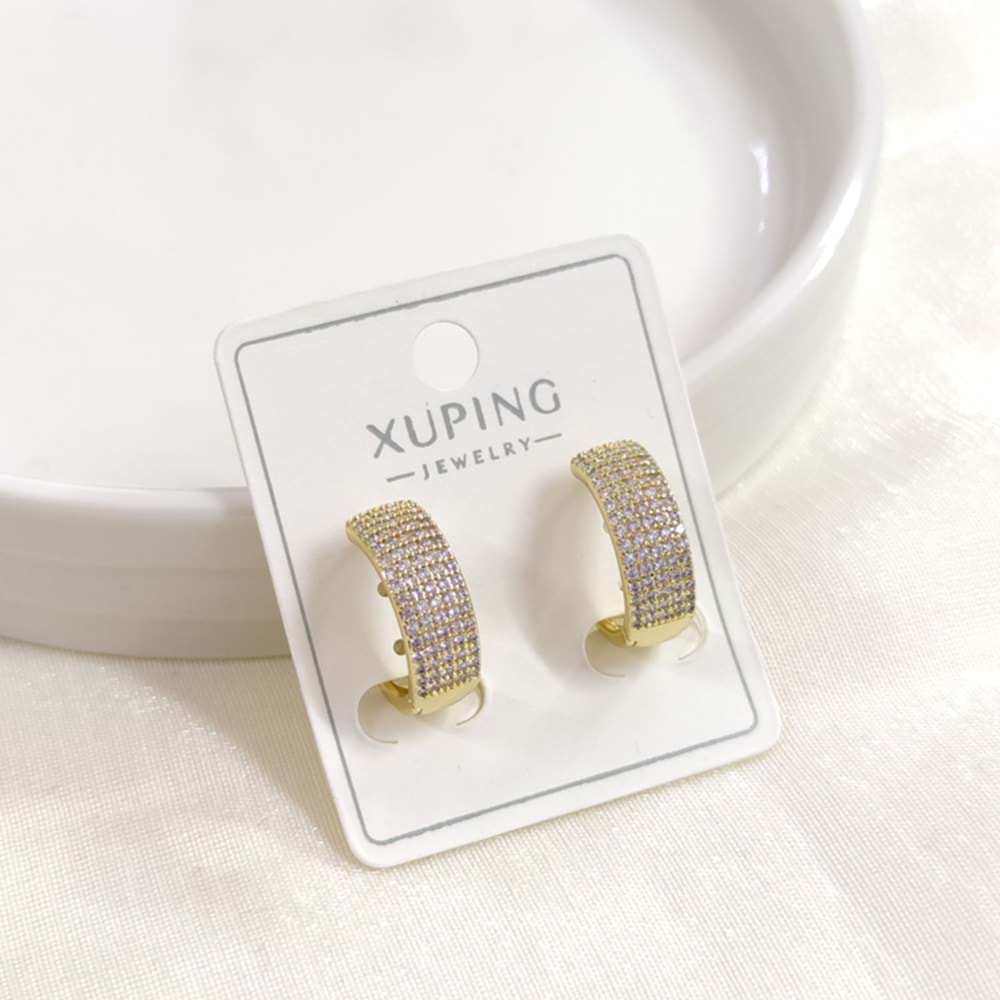 XUPING 5 SIRA TAŞLI 13 MM HALKA KÜPE GOLD
