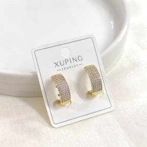 XUPING 5 SIRA TAŞLI 13 MM HALKA KÜPE GOLD