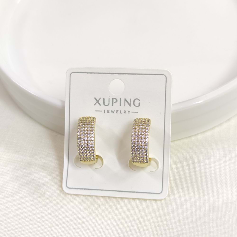 XUPING 5 SIRA TAŞLI 13 MM HALKA KÜPE GOLD
