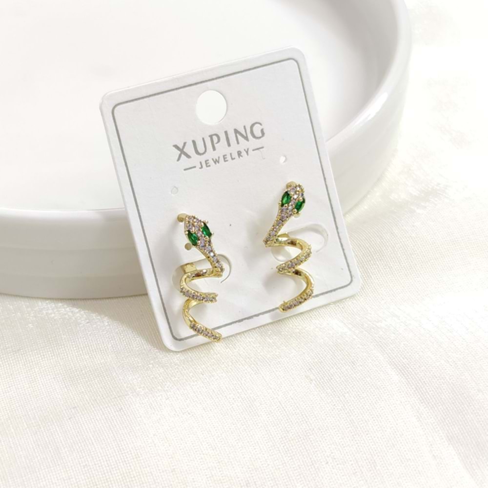 XUPING 10 MM YILAN HALKA KÜPE GOLD