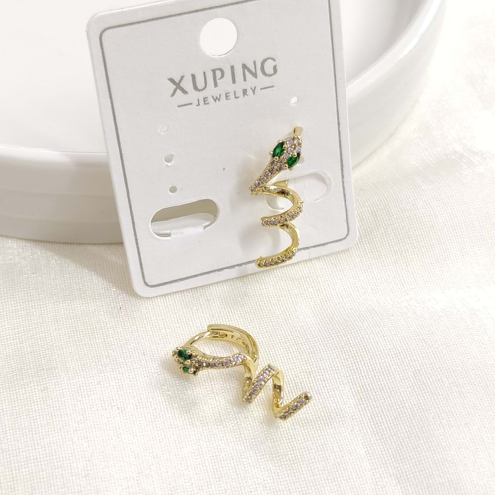 XUPING 10 MM YILAN HALKA KÜPE GOLD