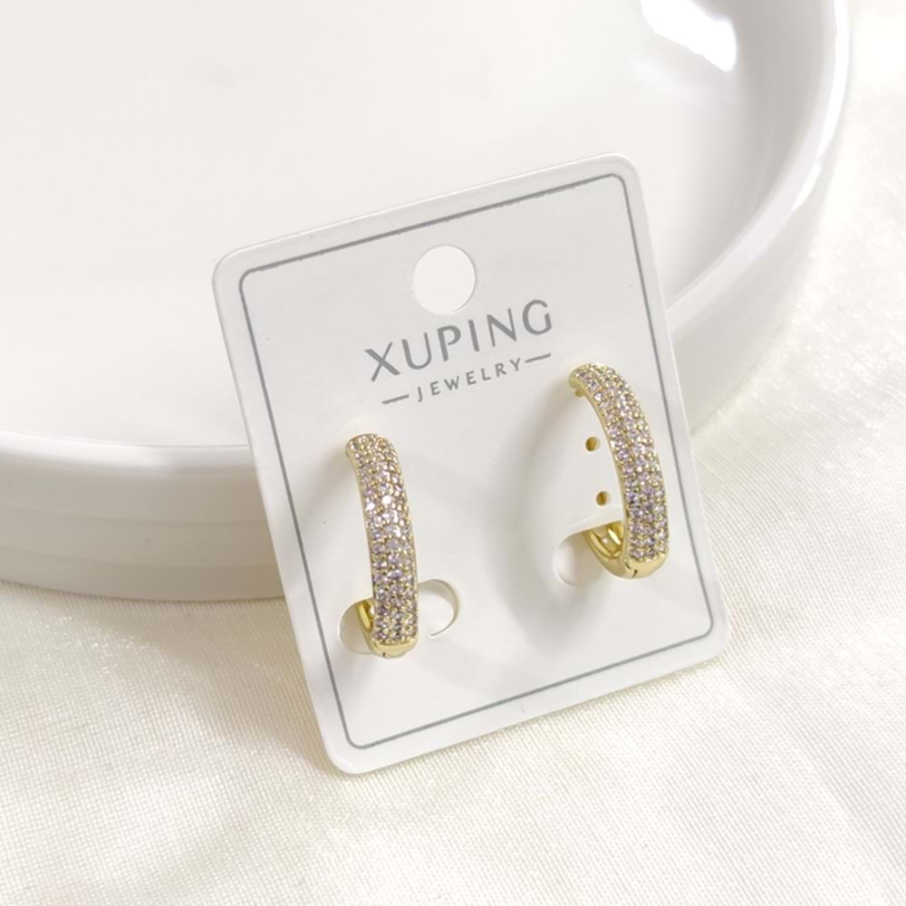 XUPING 15 MM 3 SIRA BOMBELİ HALKA KÜPE GOLD