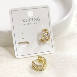 XUPING 10 MM BAGET TAŞLI HALKA KÜPE GOLD