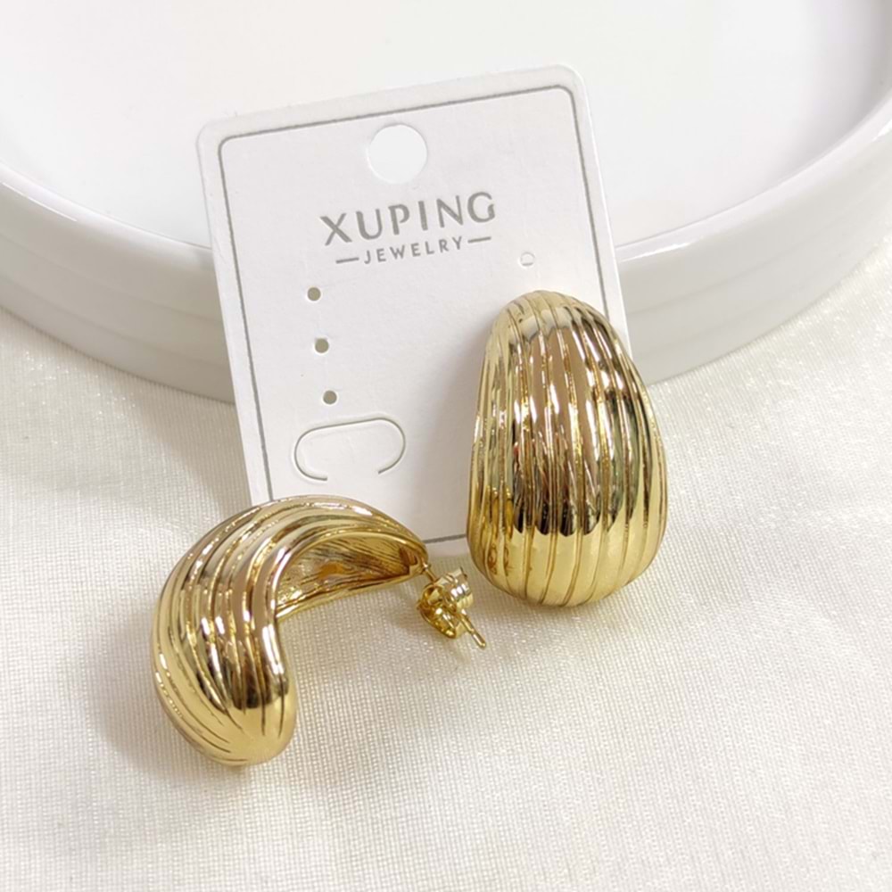XUPING 3 CM ÇİVİ MİDYE KÜPE GOLD
