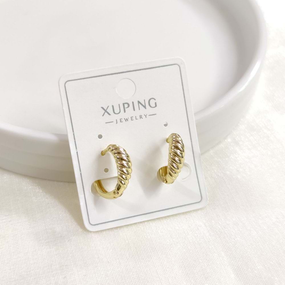 XUPING 12 MM HALKA BURGU MİDYE KÜPE GOLD