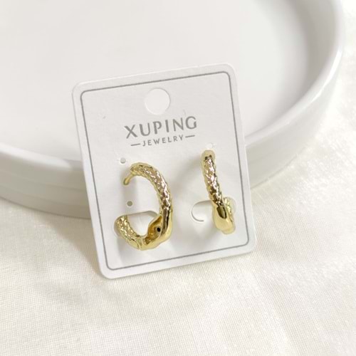 XUPING 15 MM YILAN HALKA KÜPE GOLD