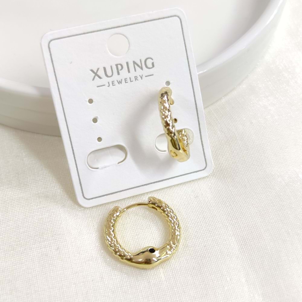 XUPING 15 MM YILAN HALKA KÜPE GOLD