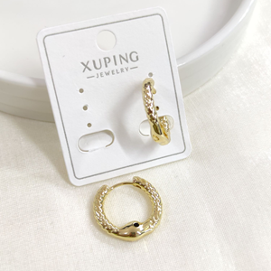 XUPING 15 MM YILAN HALKA KÜPE GOLD