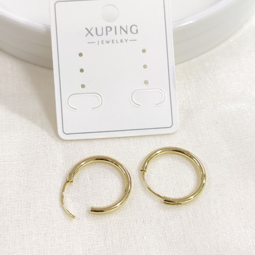 XUPING 17 MM DÜZ İÇE GEÇMELİ HALKA KÜPE GOLD