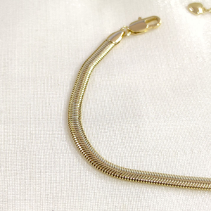 CMJEWELRY 19+3 CM YASSI YILAN ZİNCİR BİLEKLİK GOLD