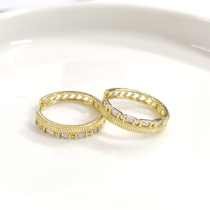 XUPING 19 MM BAGET DETAYLI HALKA KÜPE GOLD