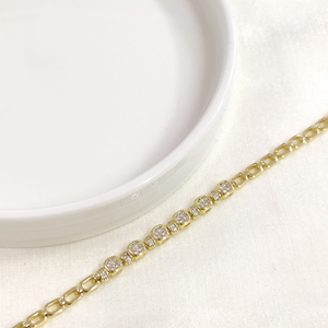 XUPING TAŞLI KÜP BİLEKLİK GOLD 17+2CM