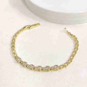 XUPING TAŞLI KÜP BİLEKLİK GOLD 17+2CM