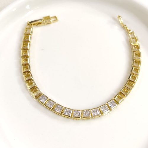 XUPING TAŞLI KARE BİLEKLİK GOLD 17+2CM