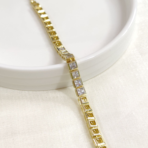 XUPING TAŞLI KARE BİLEKLİK GOLD 17+2CM