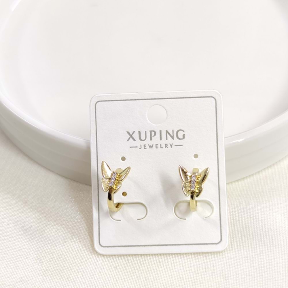 XUPING 10 MM KELEBEKLİ HALKA KÜPE GOLD
