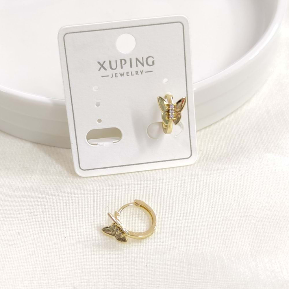 XUPING 10 MM KELEBEKLİ HALKA KÜPE GOLD