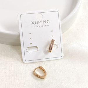 XUPING 6 MM OVAL HALKA KÜPE ROSE