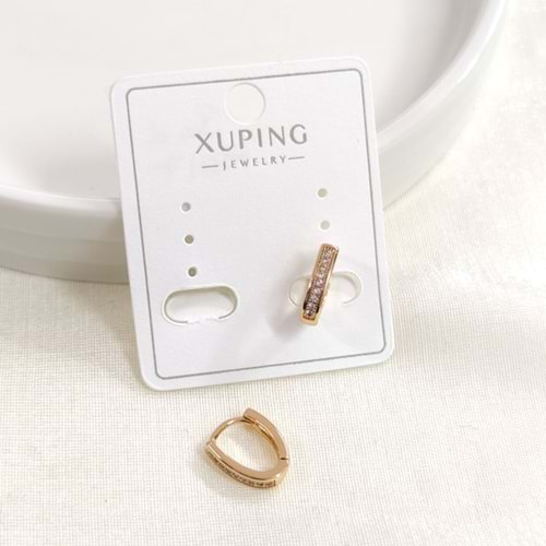 XUPING 6 MM OVAL HALKA KÜPE ROSE