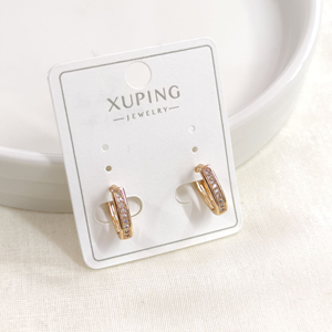 XUPING 6 MM OVAL HALKA KÜPE ROSE