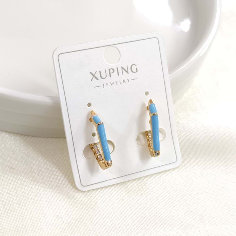 XUPING 8X13 MM OVAL MİNELİ HALKA KÜPE ROSE