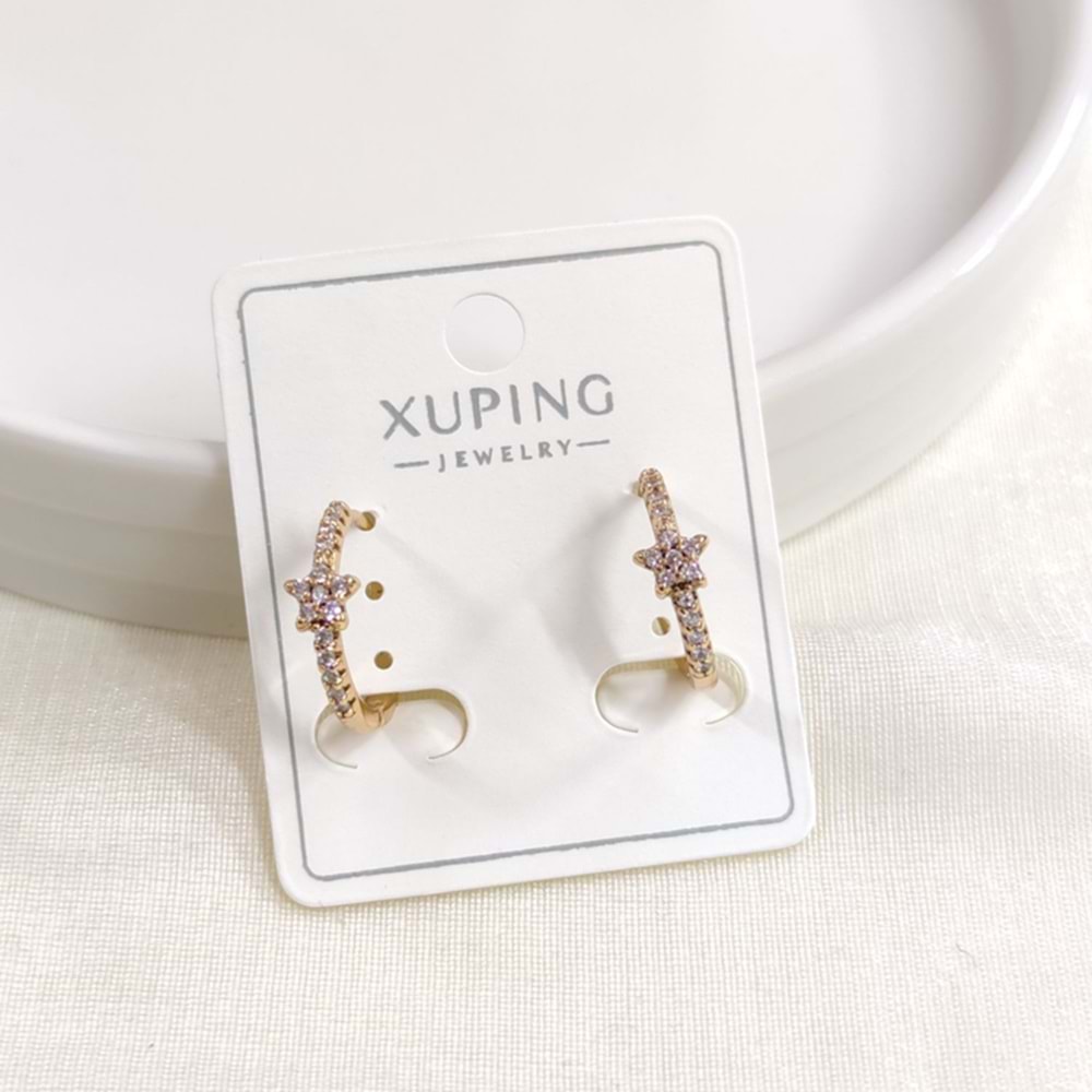 XUPING 13 MM YILDIZ DETAY HALKA KÜPE ROSE