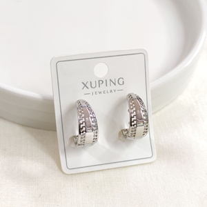 XUPING 15 MM BOMBELİ HALKA KÜPE BEYAZ