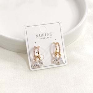XUPING İKİ GÖRÜNÜMLÜ DAMLA ÇİVİ KÜPE ROSE